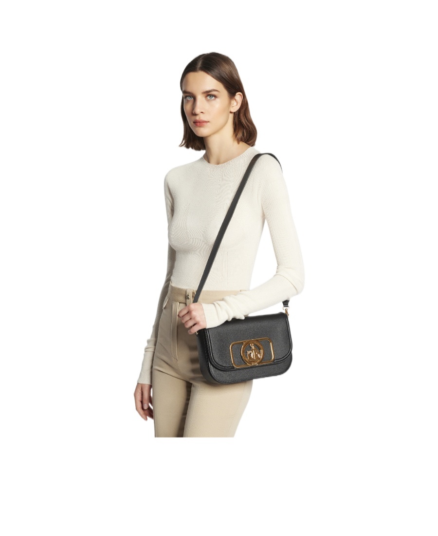 Shop Lanvin Black Flip Shoulder Bag