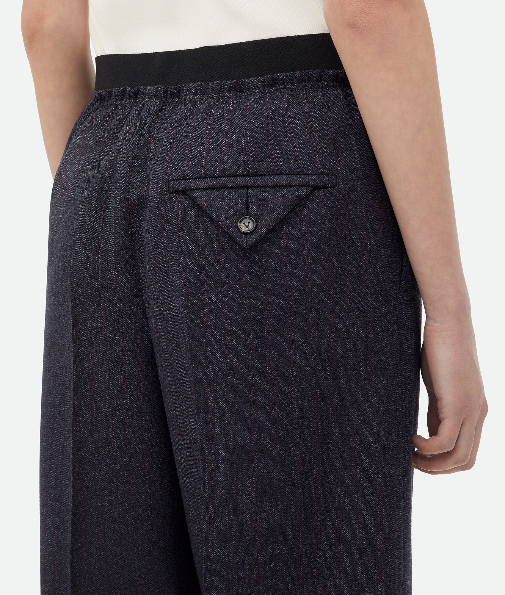 Bottega Veneta Striped Wool Casual Pants In Black