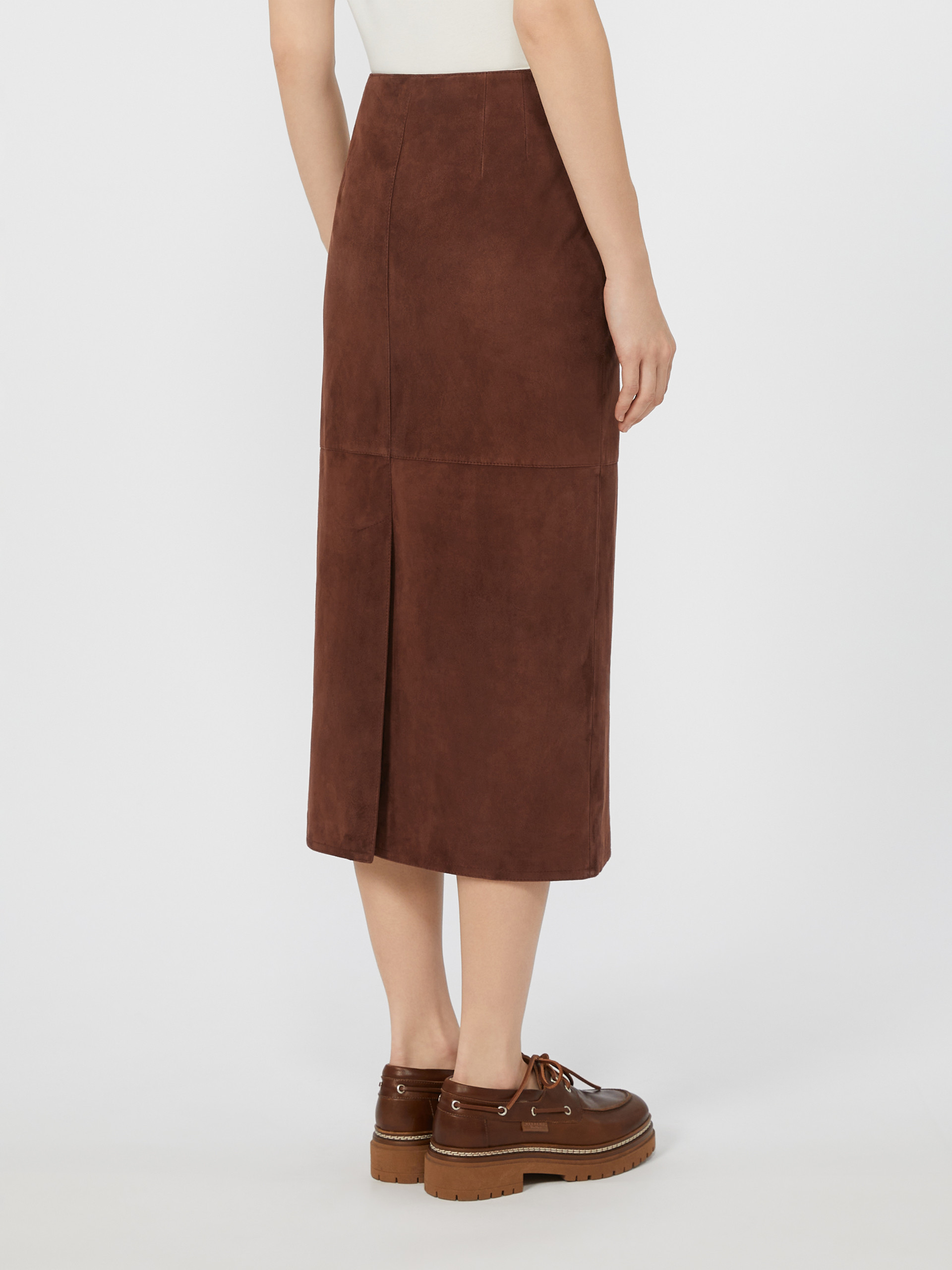 Weekend Max Mara Slit Skirt In Brown