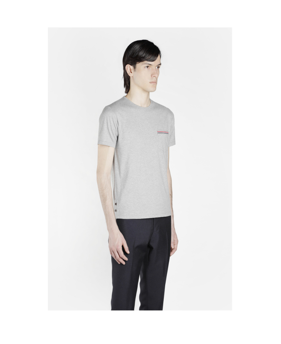 Thom Browne Gray Oversized Short Sleeve Pocket T-shirt In Gray