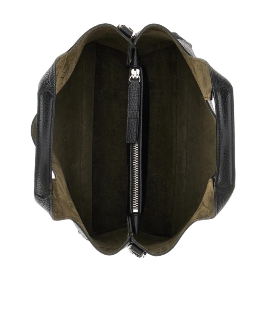 Hogan Shopping Bag In Textured Leather In Black