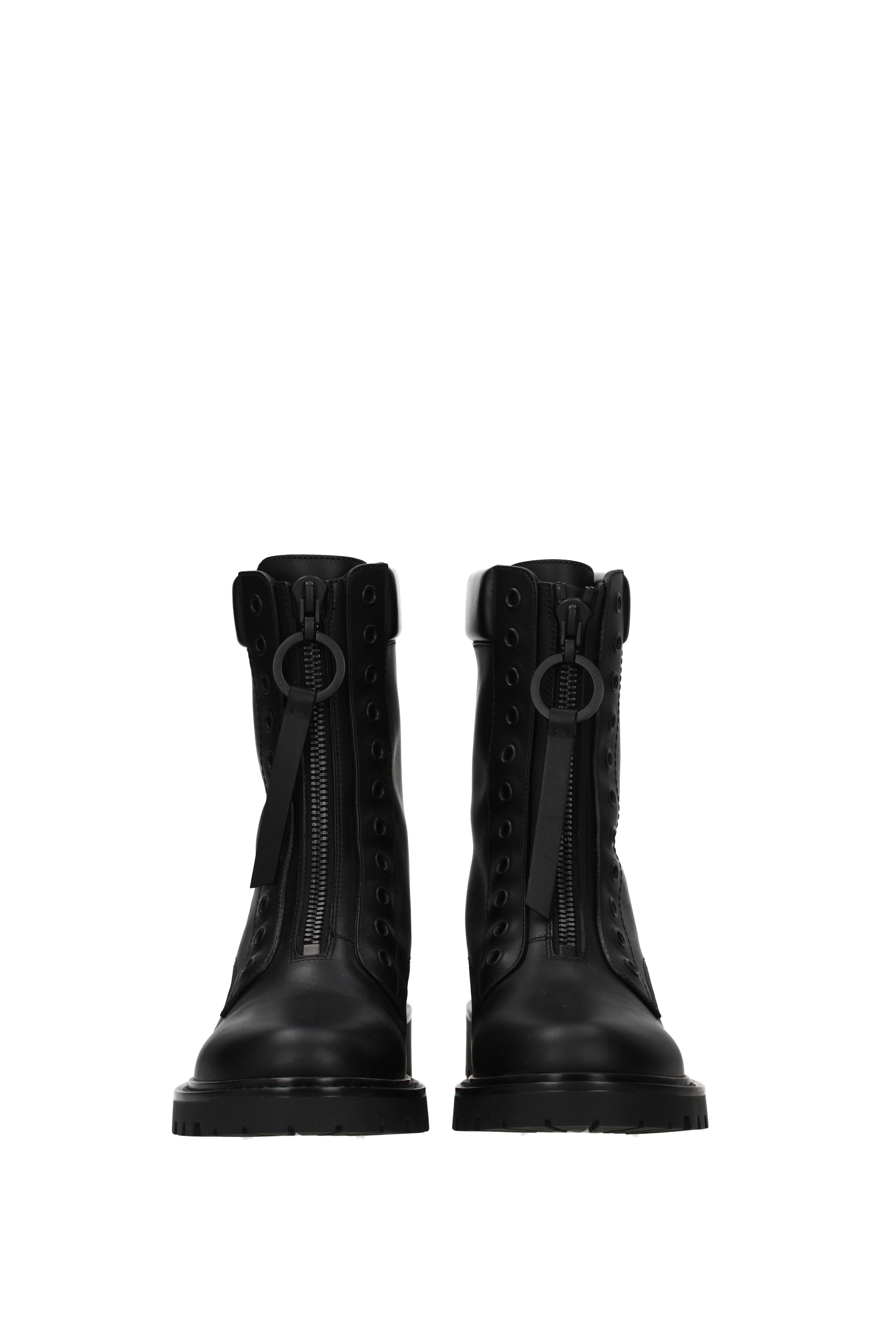 Dior Black Zipper Ankle Boots In Black