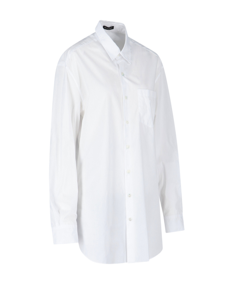 Ann Demeulemeester Ribbon-detailed Long-sleeved Shirt In White