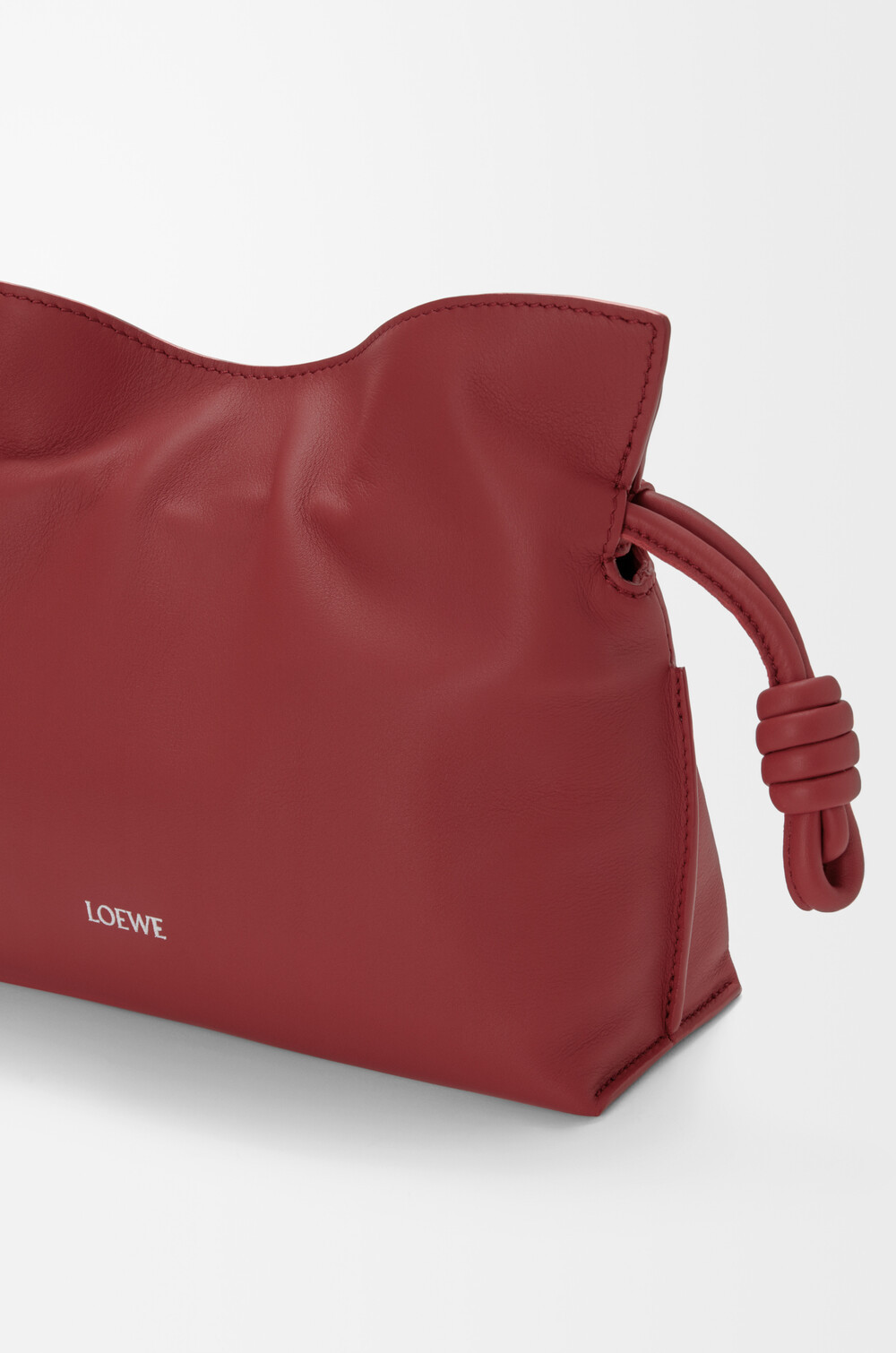 Loewe Mini Flamenco Clutch Bag In Burgundy