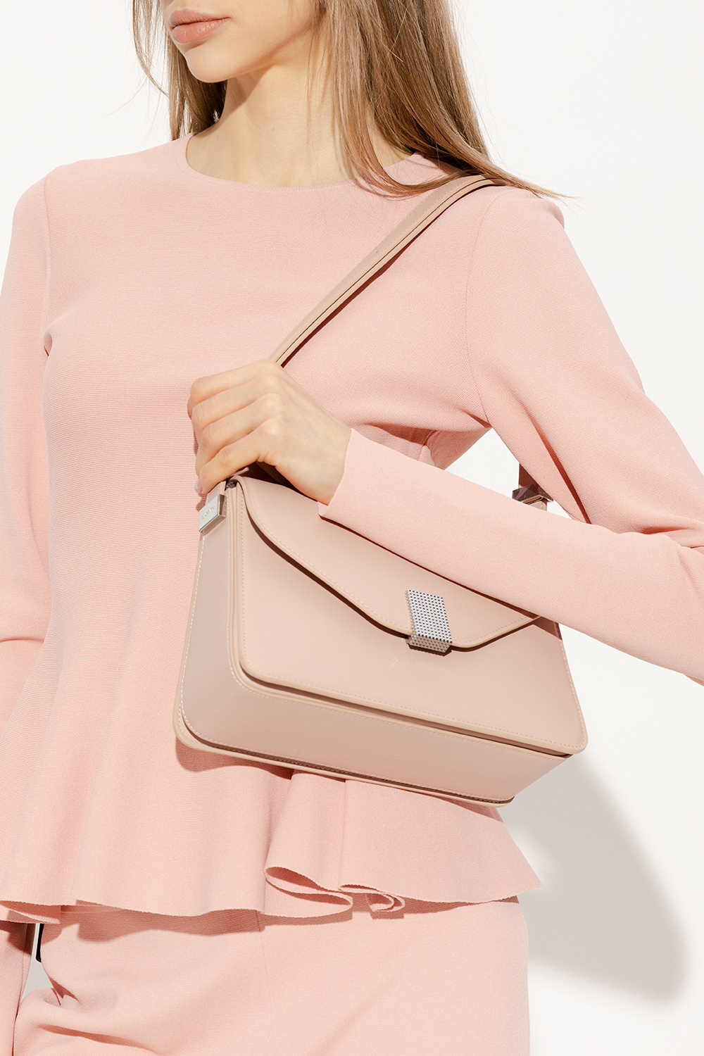 Shop Lanvin Concerto Pm Shoulder Bag In Nude