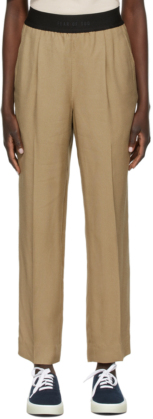 Fear Of God Everyday Straight Leg Trousers In Nude