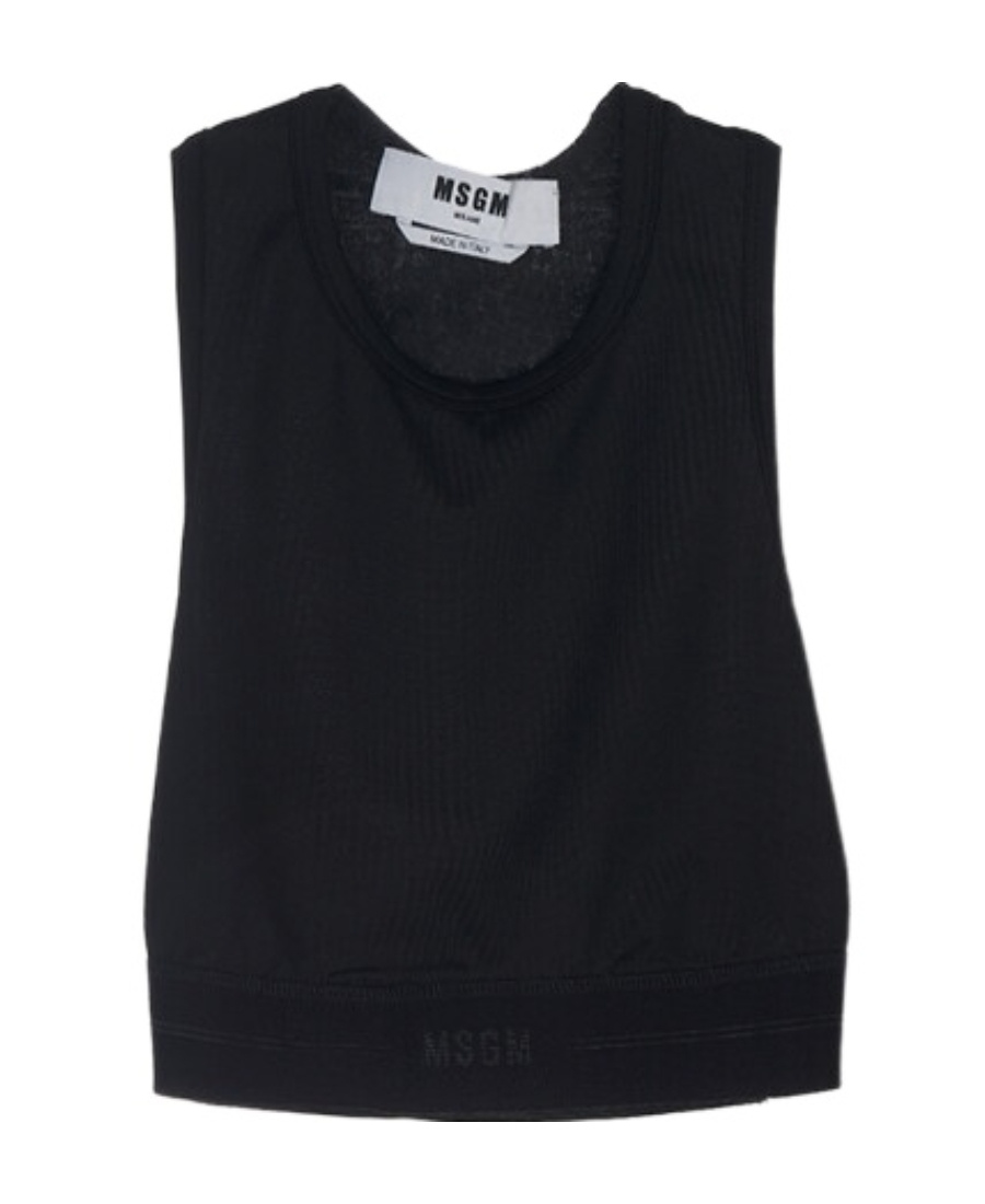 Msgm Sleeveless Sweater In Black