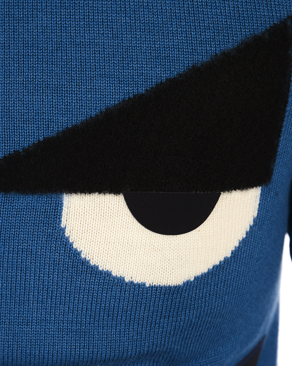 Fendi Pattern Jacquard Round-neck Pullover In Blue