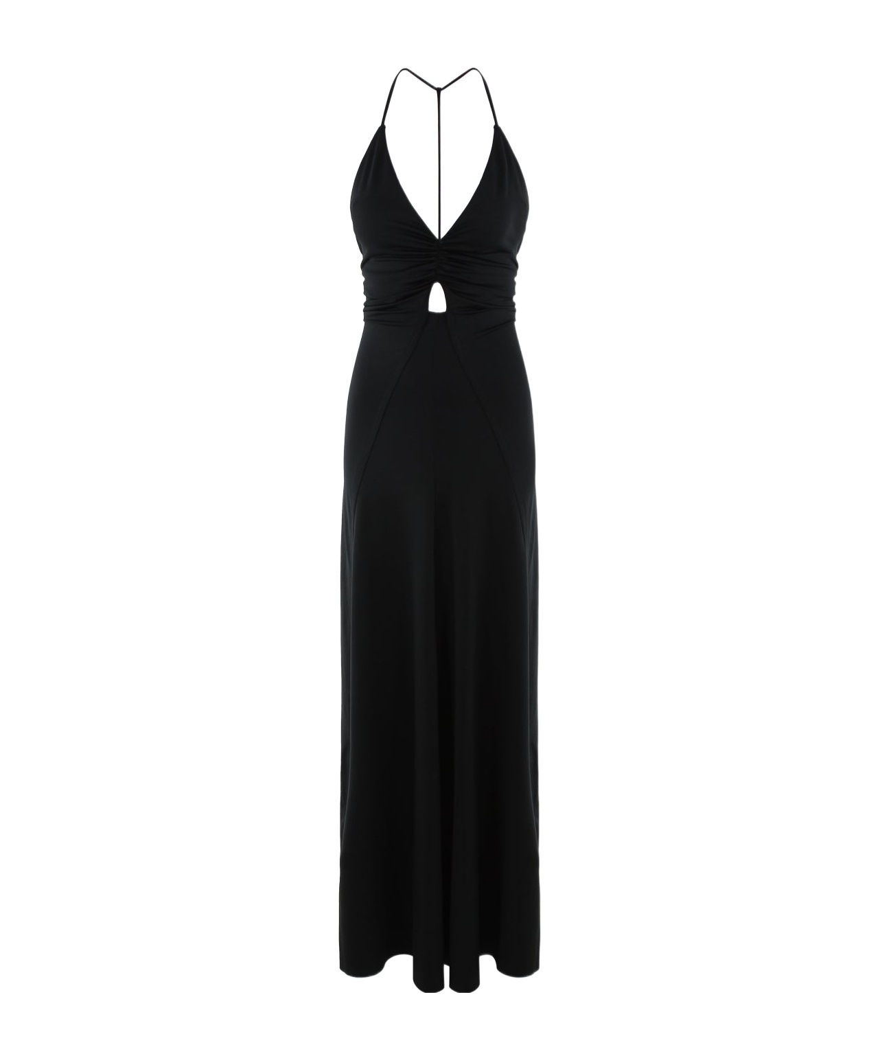 Victoria Beckham V-neck Ruched Cami Long Dress In Black
