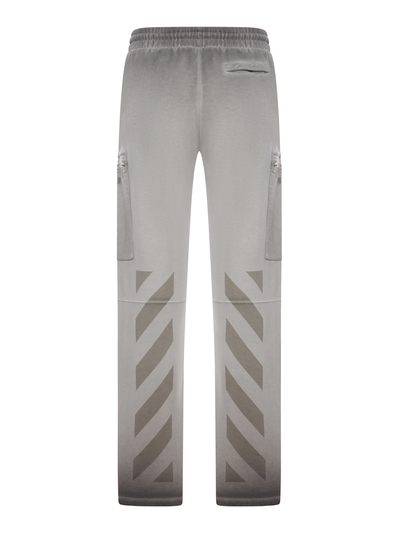 Off-white Diagonal-stripe Trousers In Gray