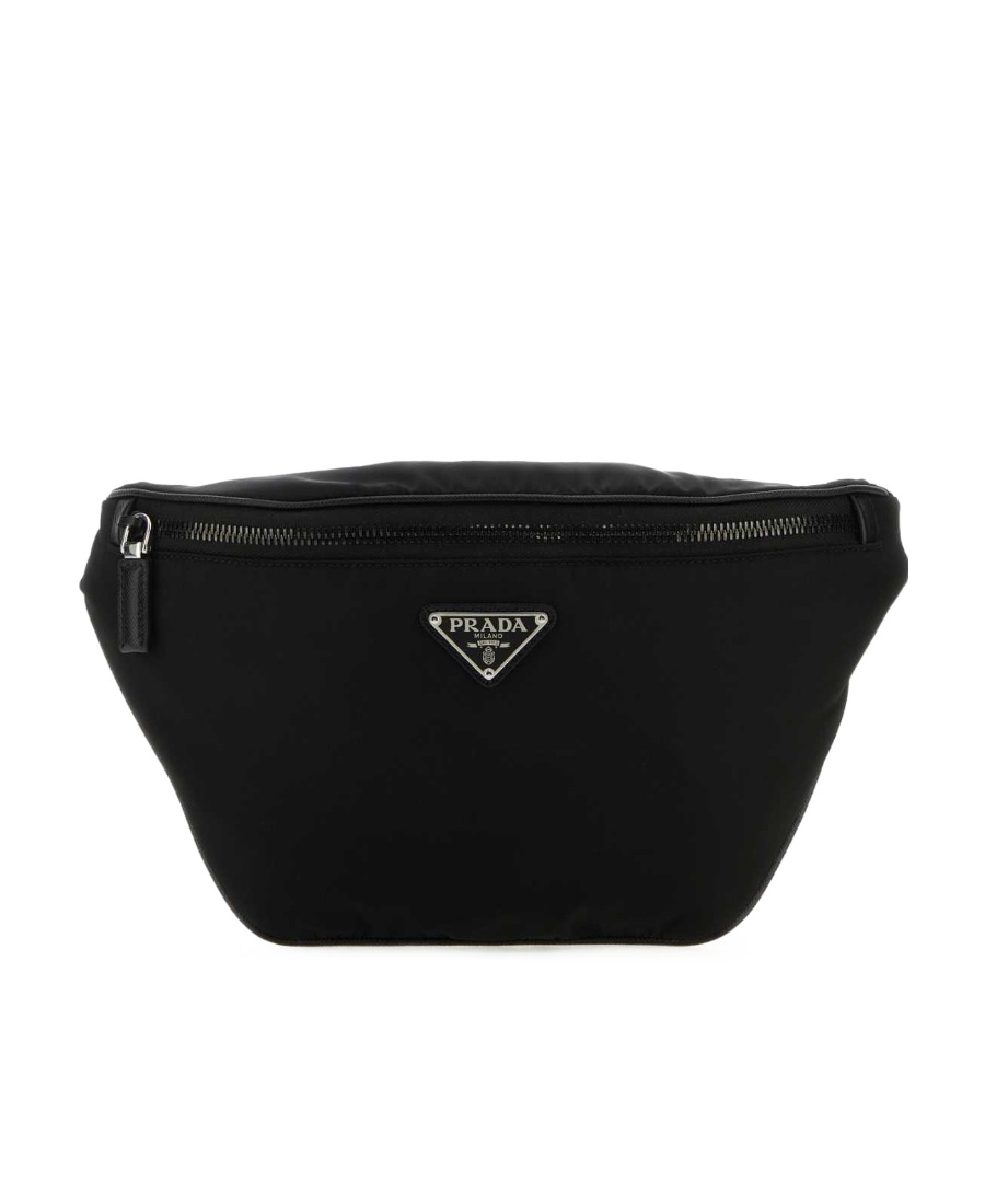 Prada Black Fabric Belt Bag In Black