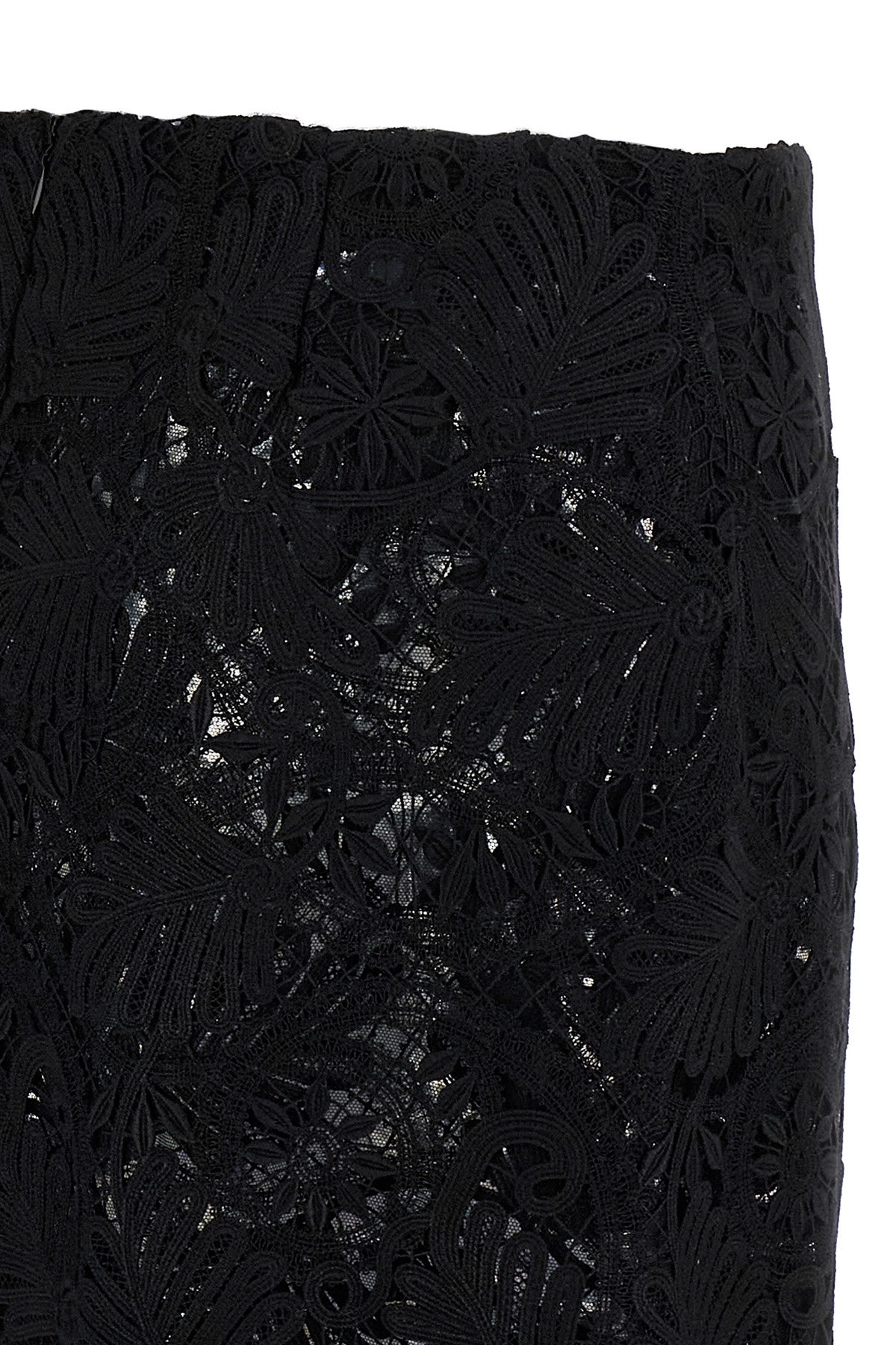 Ermanno Scervino Intricate Lace Effect Skirt With Tulle Lining In Black