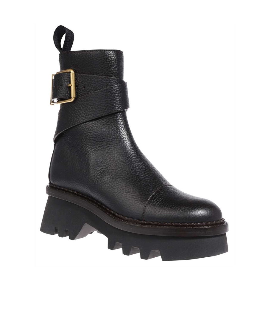 Shop Chloé Zipper Thick-soled Short Boots In Black