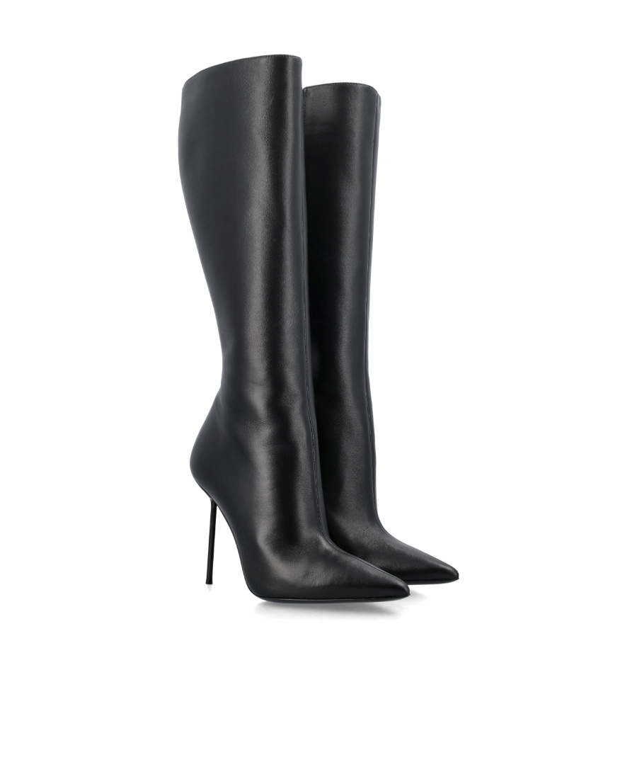 Paris Texas 110mm Leather Stiletto Boots In Black