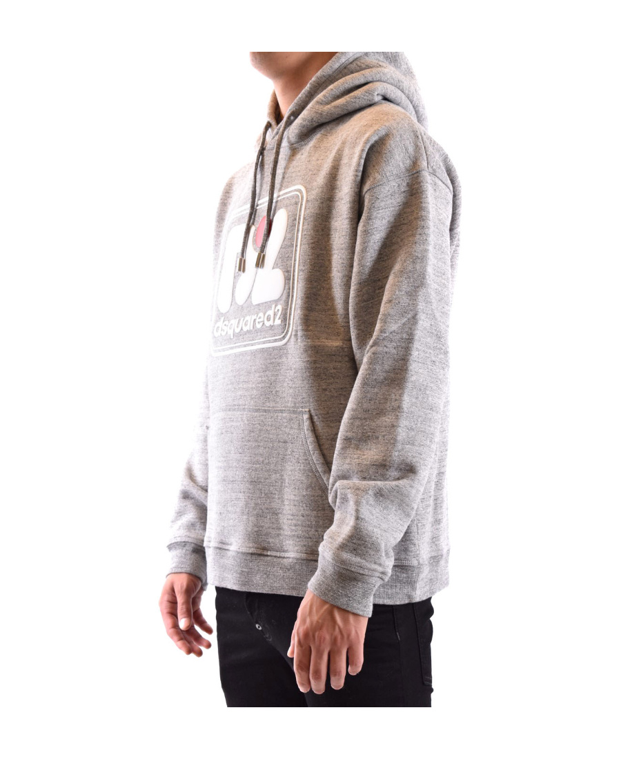 Dsquared2 Men's Grey Cotton Sweatshirt With Hood For Fw22 In Gray