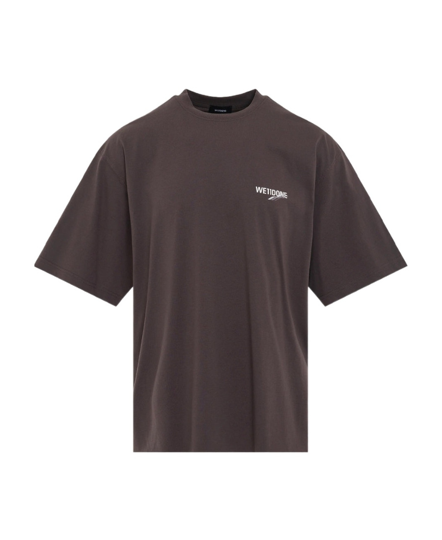 We11 Done Basic 1506 Logo-print Cotton T-shirt In Brown