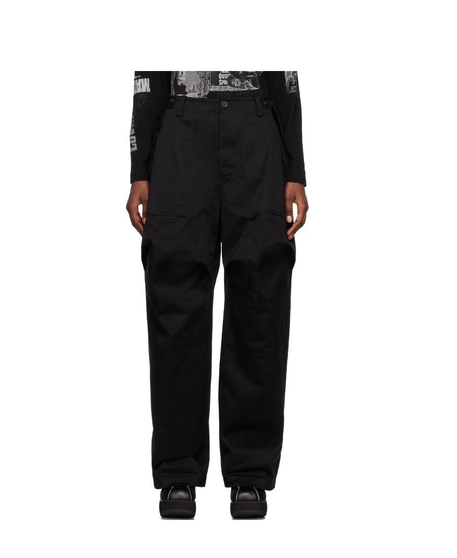Shop We11 Done Mid-rise Wide-leg Trousers In Black