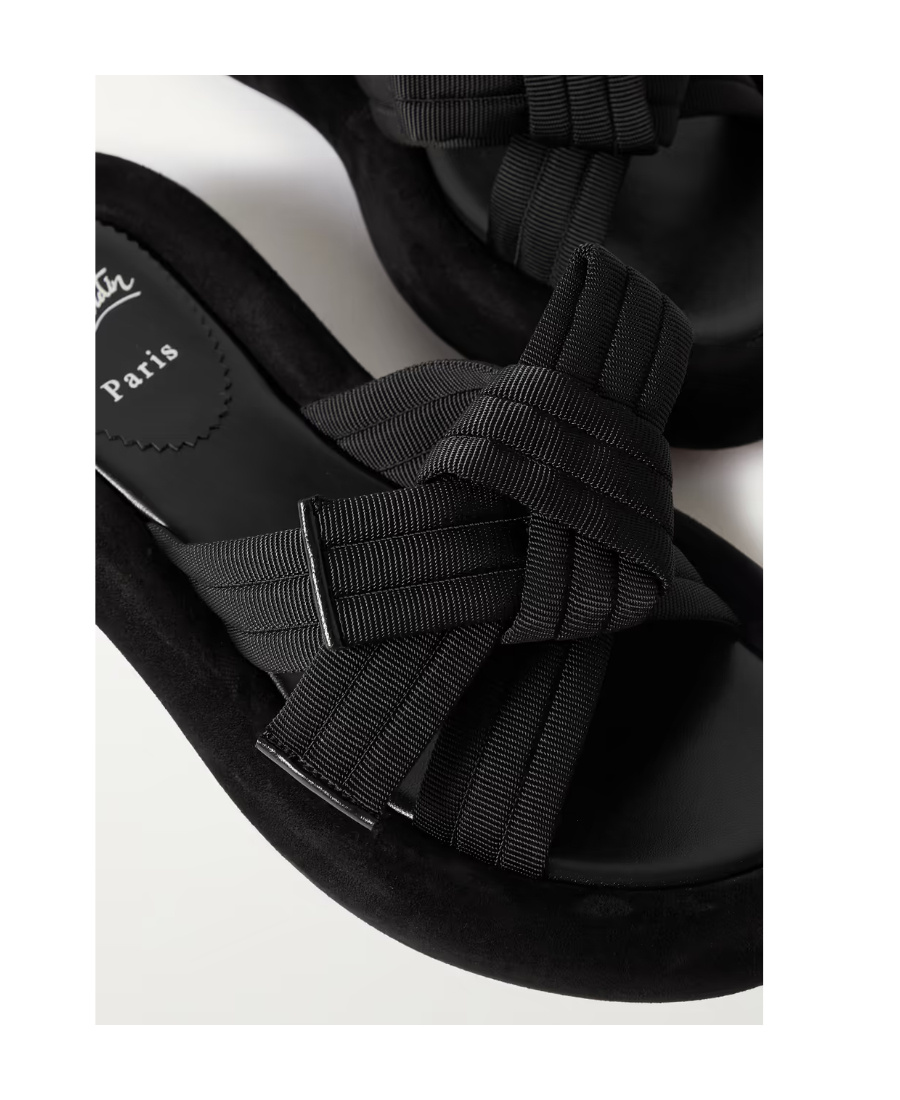 Christian Louboutin Matriciasummer Satin Thick-soled Slippers In Black