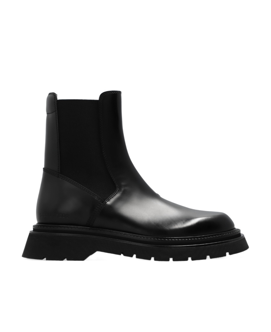 Dsquared2 Chunky Sole Leather Chelsea Boots In Black