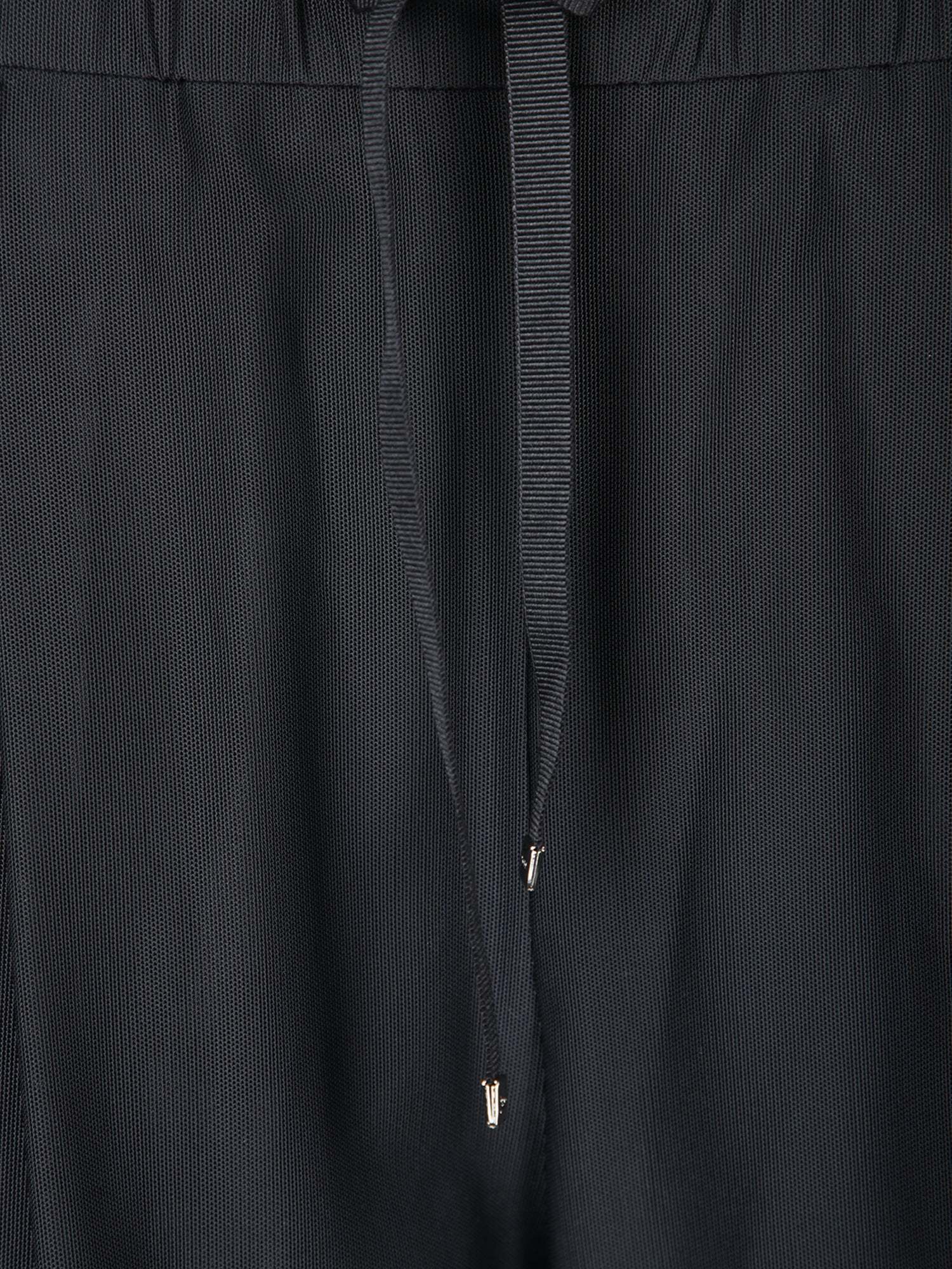 Herno Fine Mesh Black Trousers In Black
