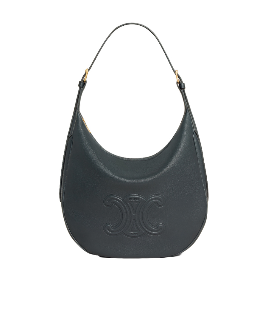 Celine Large Helose Cuir Triomphe Shoulder Bag In Gray