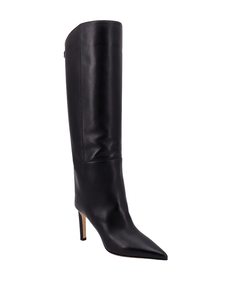 Jimmy Choo Alizze 85mm Leather Boots In Black