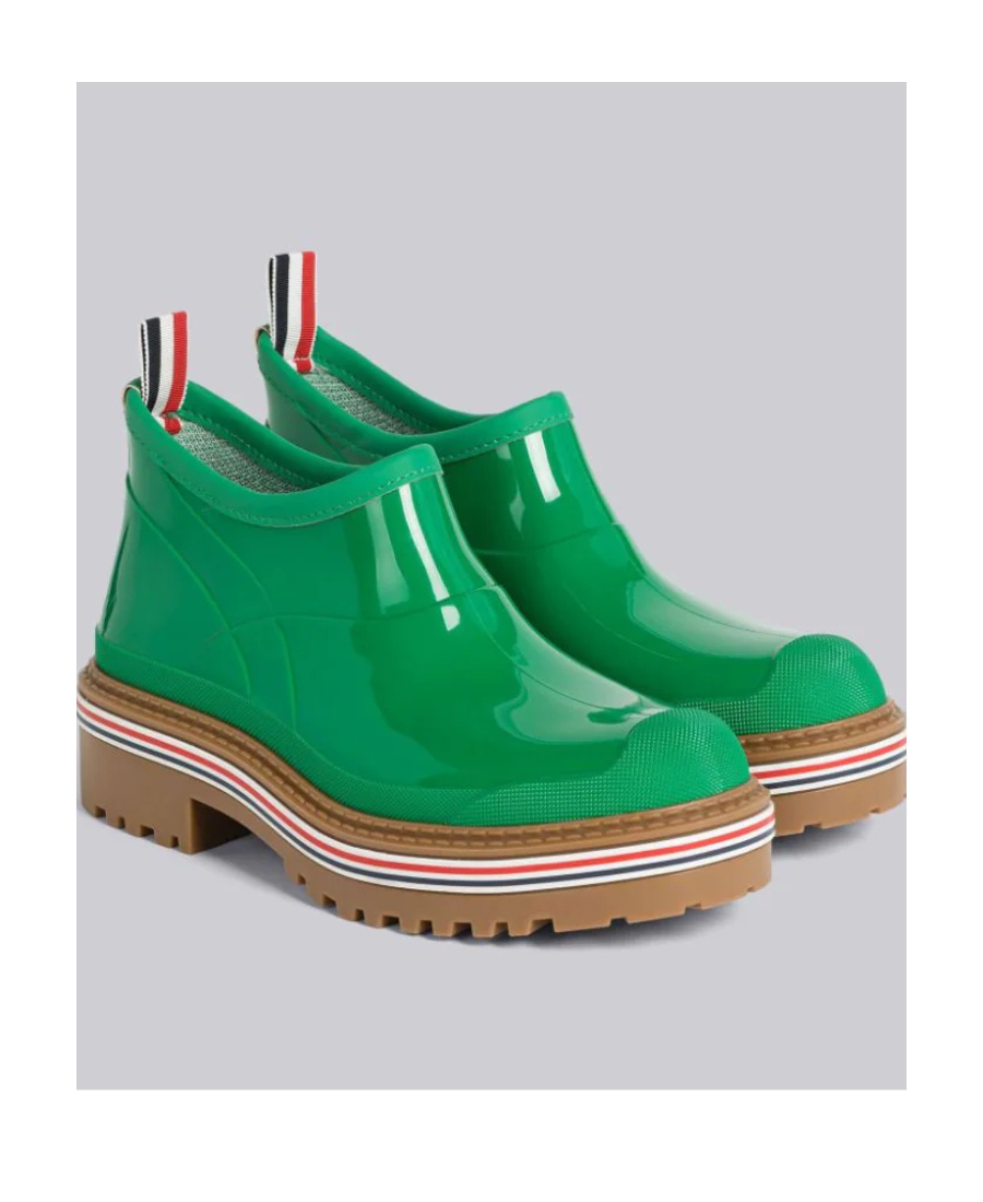 Thom Browne Round Toe Boots In Green