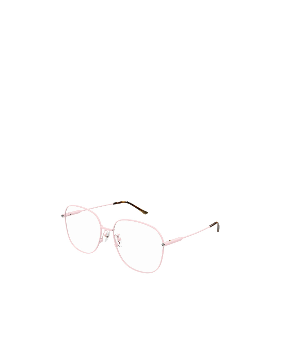 Gucci Double G Square-frame Glasses In Pink