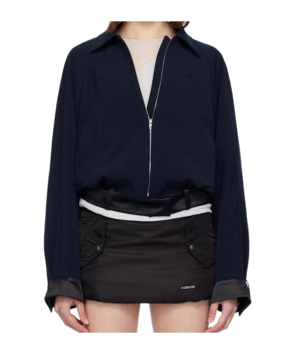 We11 Done Long-sleeved Casual Jacket In Blue