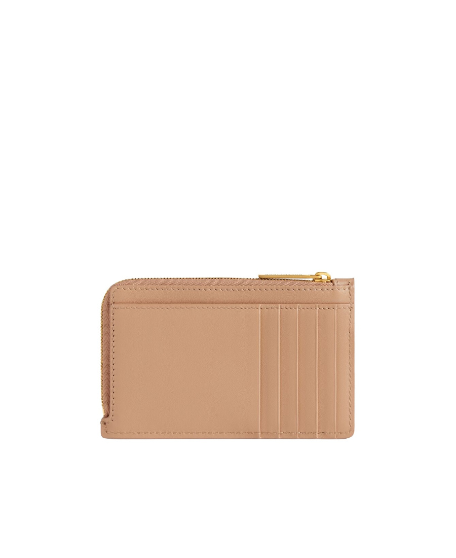 Balenciaga Logo-print Leather Wallet In Nude