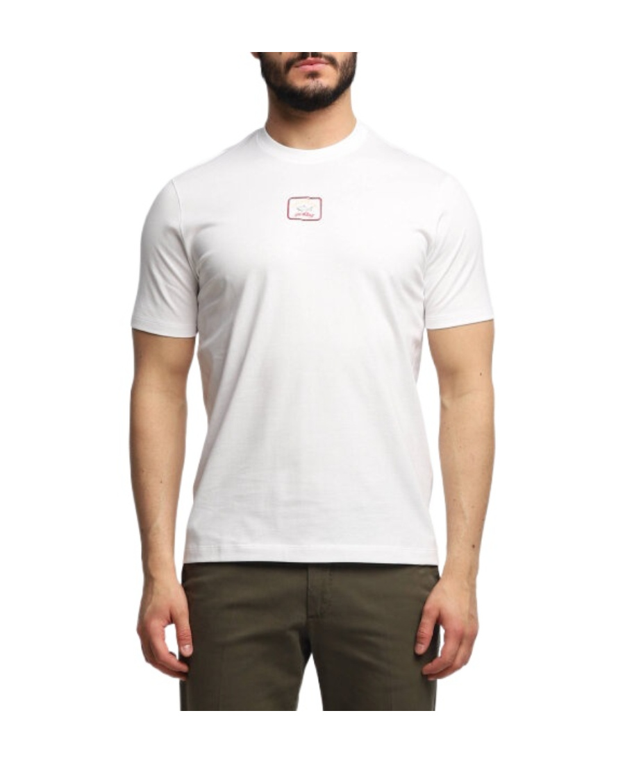 Shop Paul & Shark Logo Pattern T-shirt In White