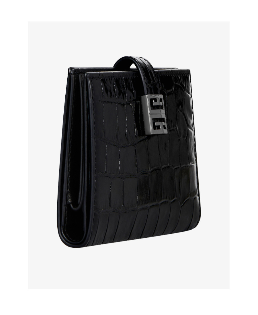Givenchy 4g Wallet In Crocodile Effect Leather
