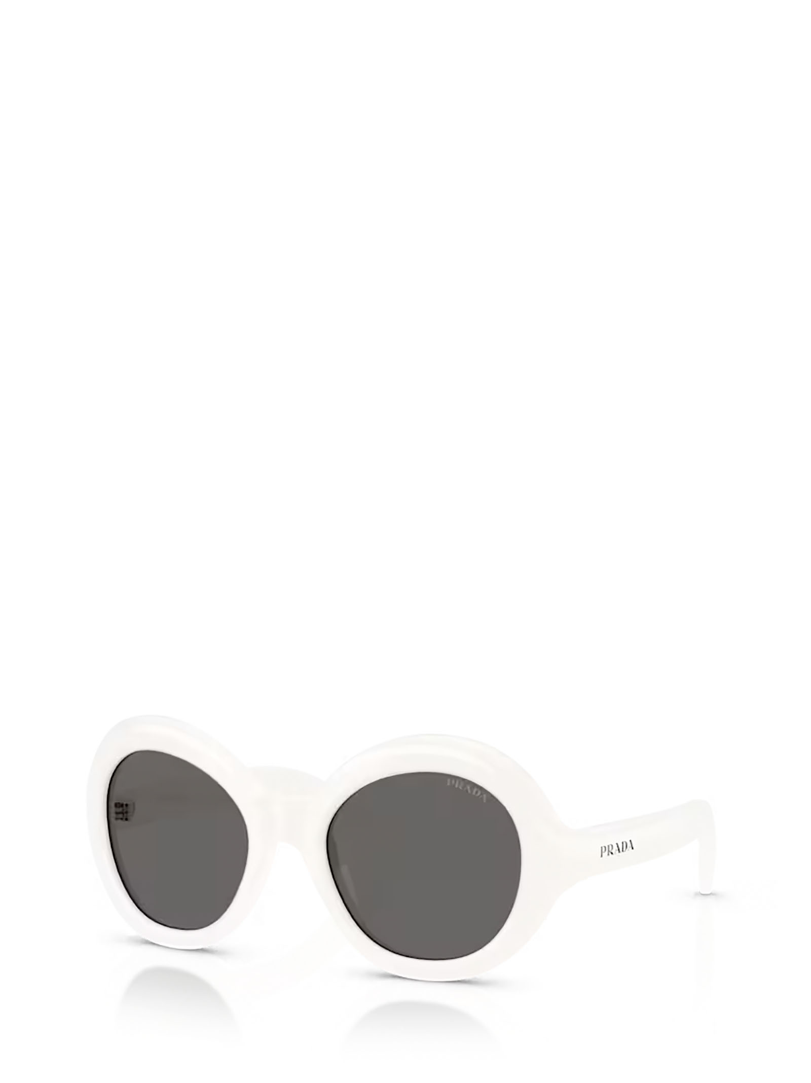 Prada 0pr D08su Oversized Round Frame Sunglasses In Transparent