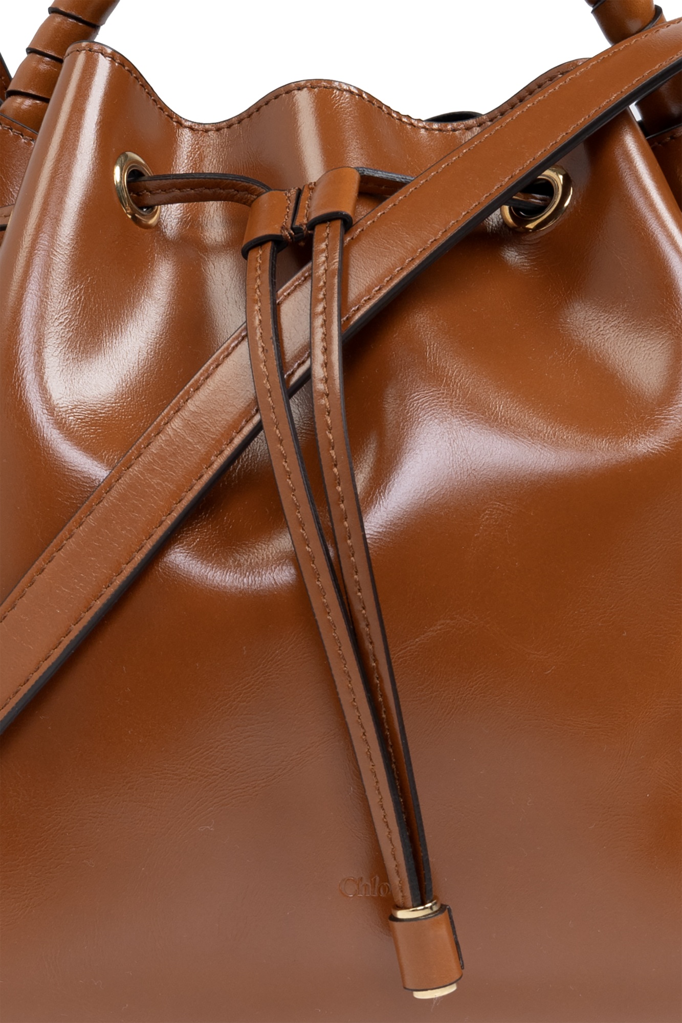 Chloé Leather Bucket Bag In Brown