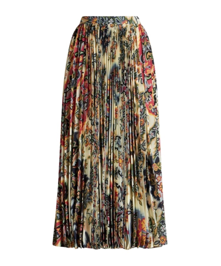 ETRO ETRO PAISLEY PRINTED FULLY PLEATED MIDI SKIRT