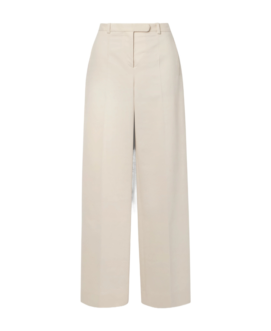 Shop The Row Wide-leg Cotton-wool Trousers In Nude