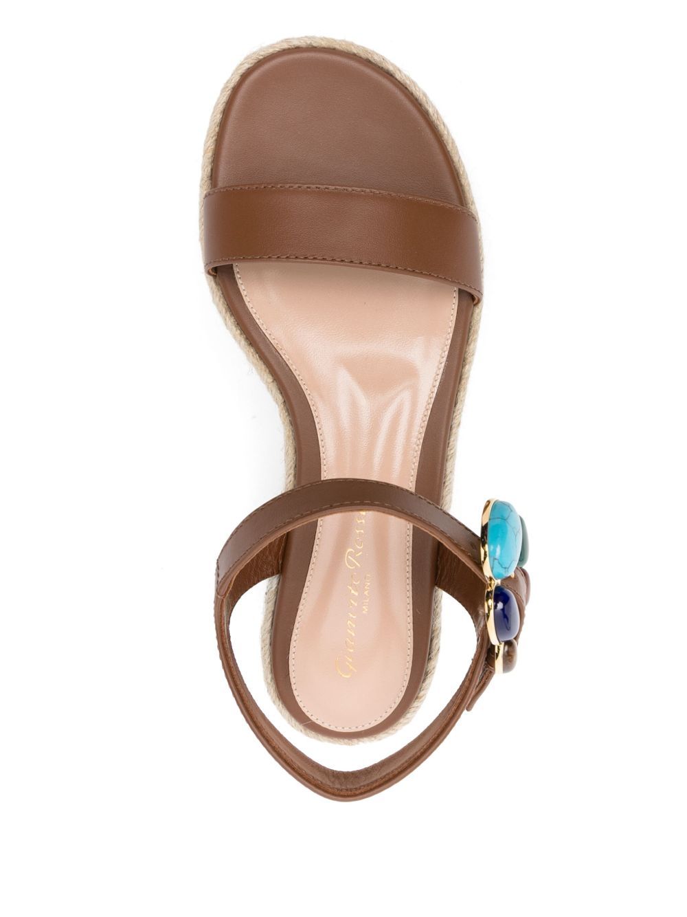 Gianvito Rossi Straw Thick Sole Sandals In Nude