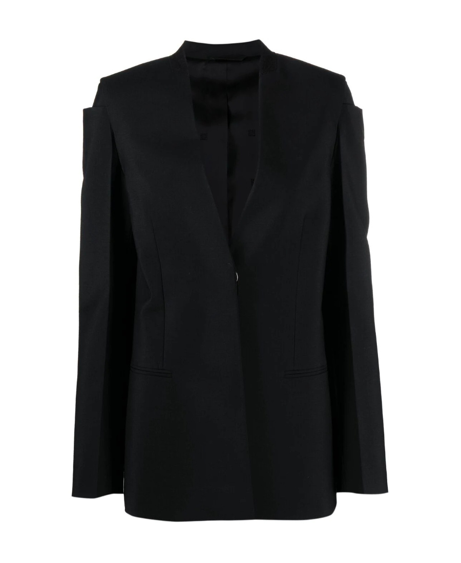 Givenchy Collarless Single-breasted Jacket In Black