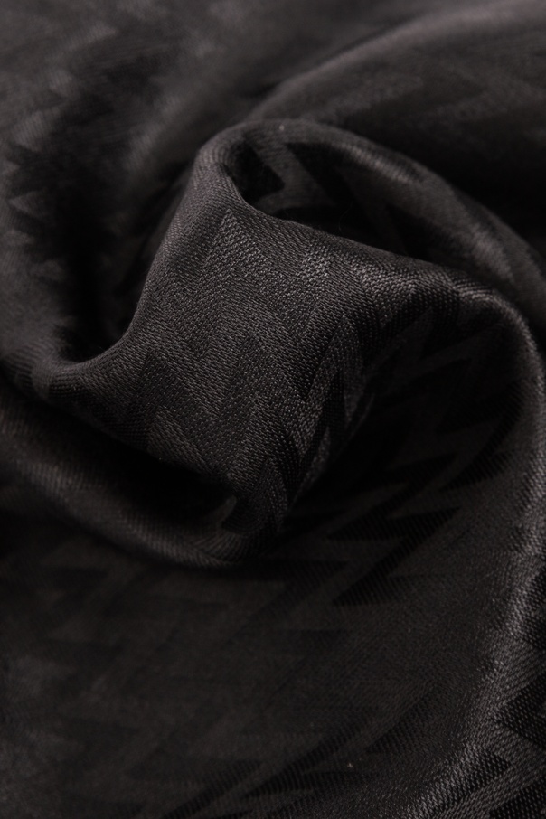 Lanvin Logo-jacquard Frayed Edge Scarf