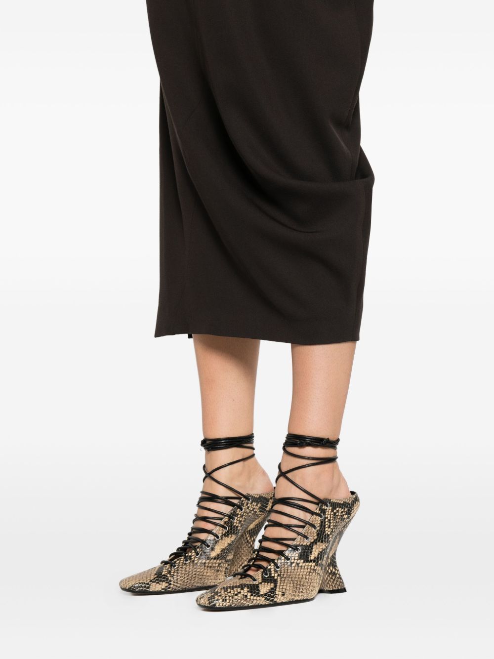 Lanvin Knee Length And Midi Skirt With Asymmetric Hem In Brown