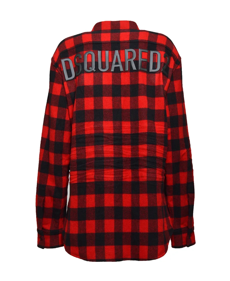 Dsquared2 Shirt With Check Motif And Back Logo In Red