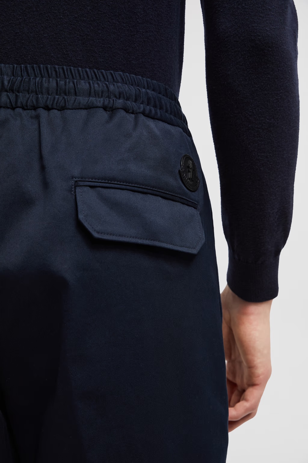 Moncler Cotton Trousers In Blue