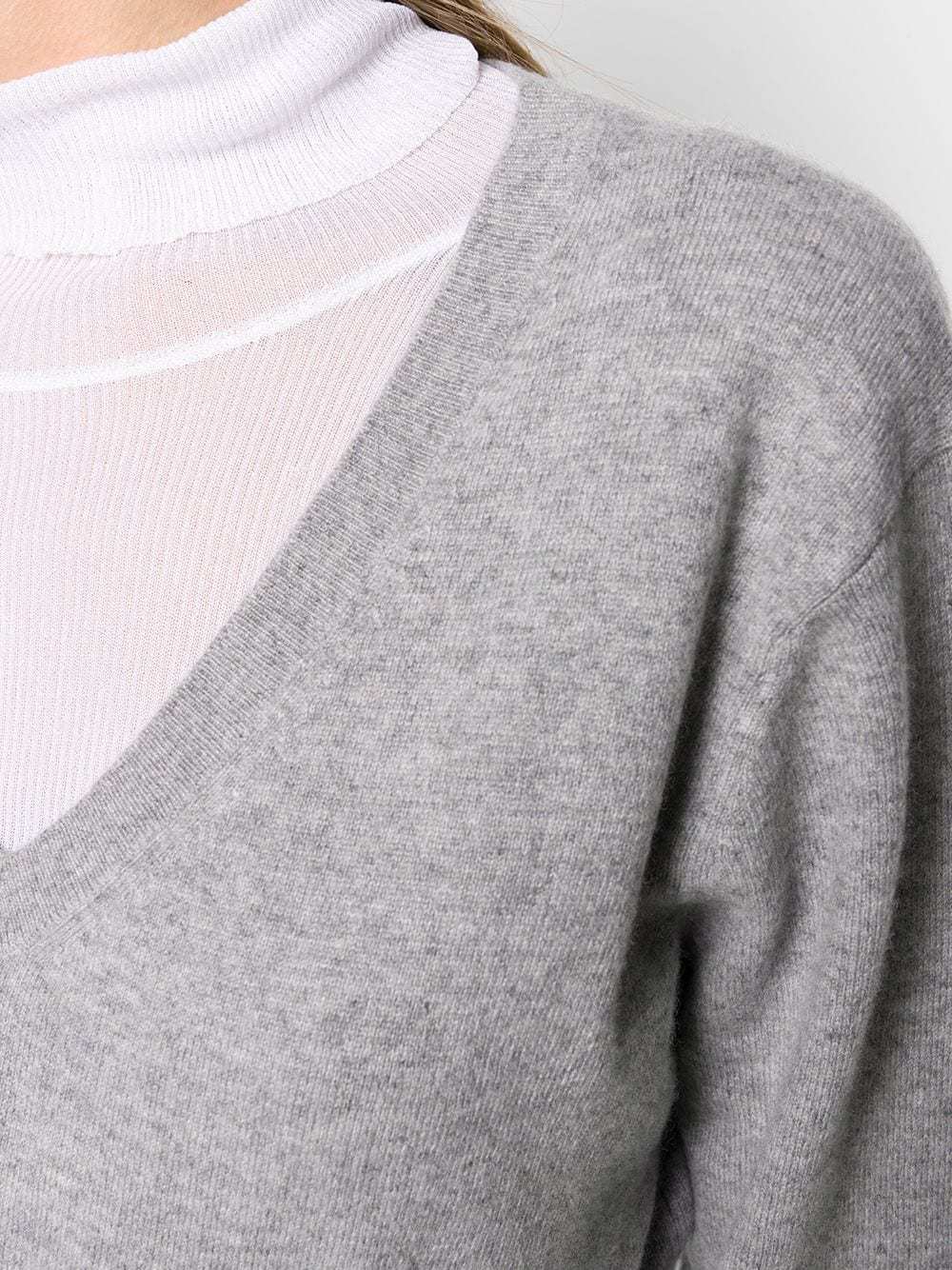 Shop Vince V-neck Pullover In Gray