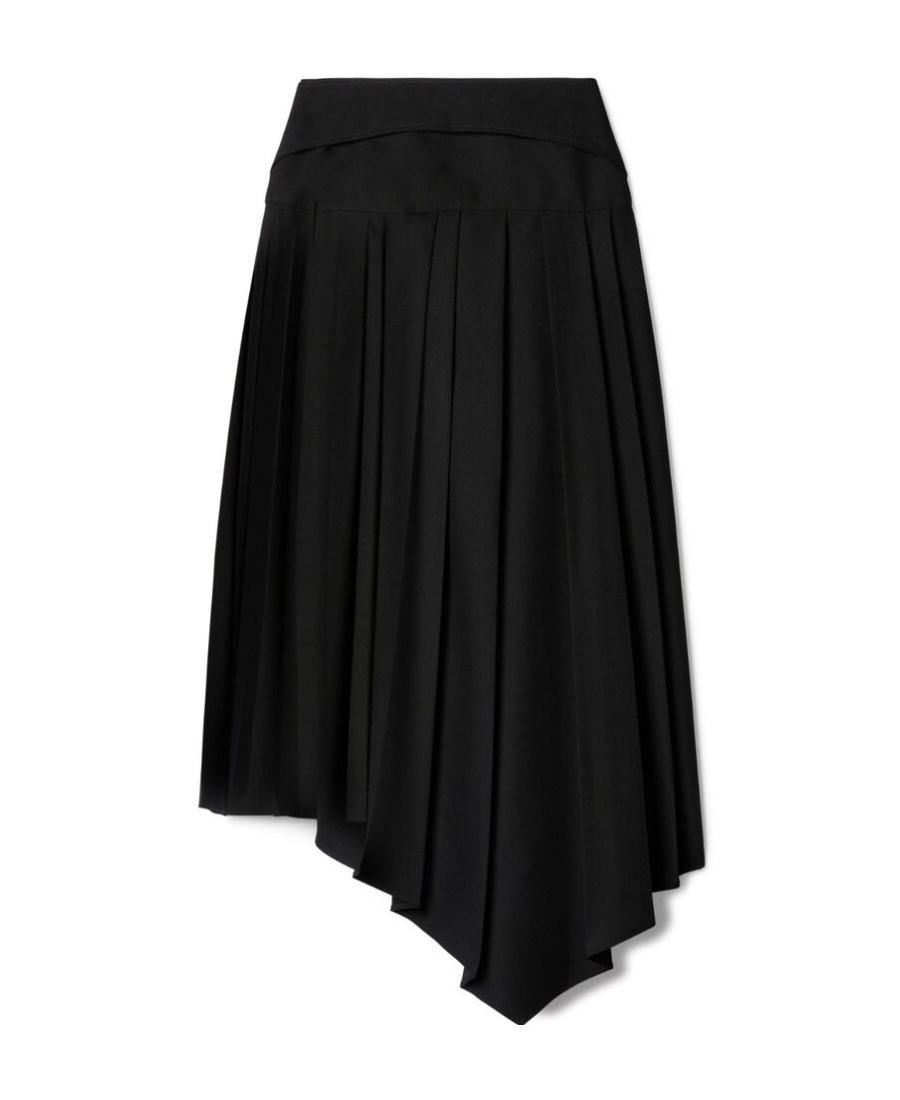 Off-white Off White Belted Pleated Skirt In Black