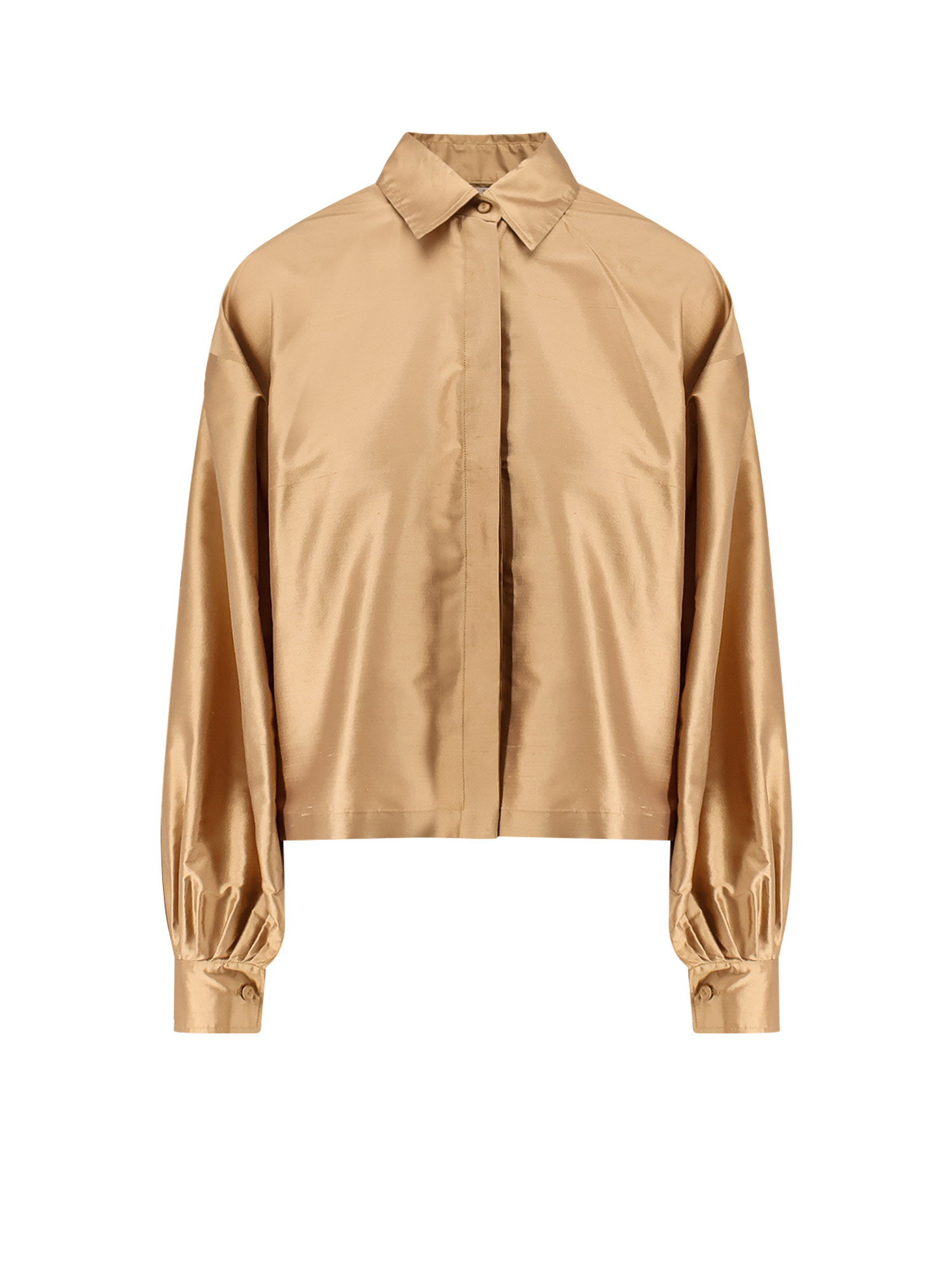 Max Mara Scalata Shantung Shirt In Nude