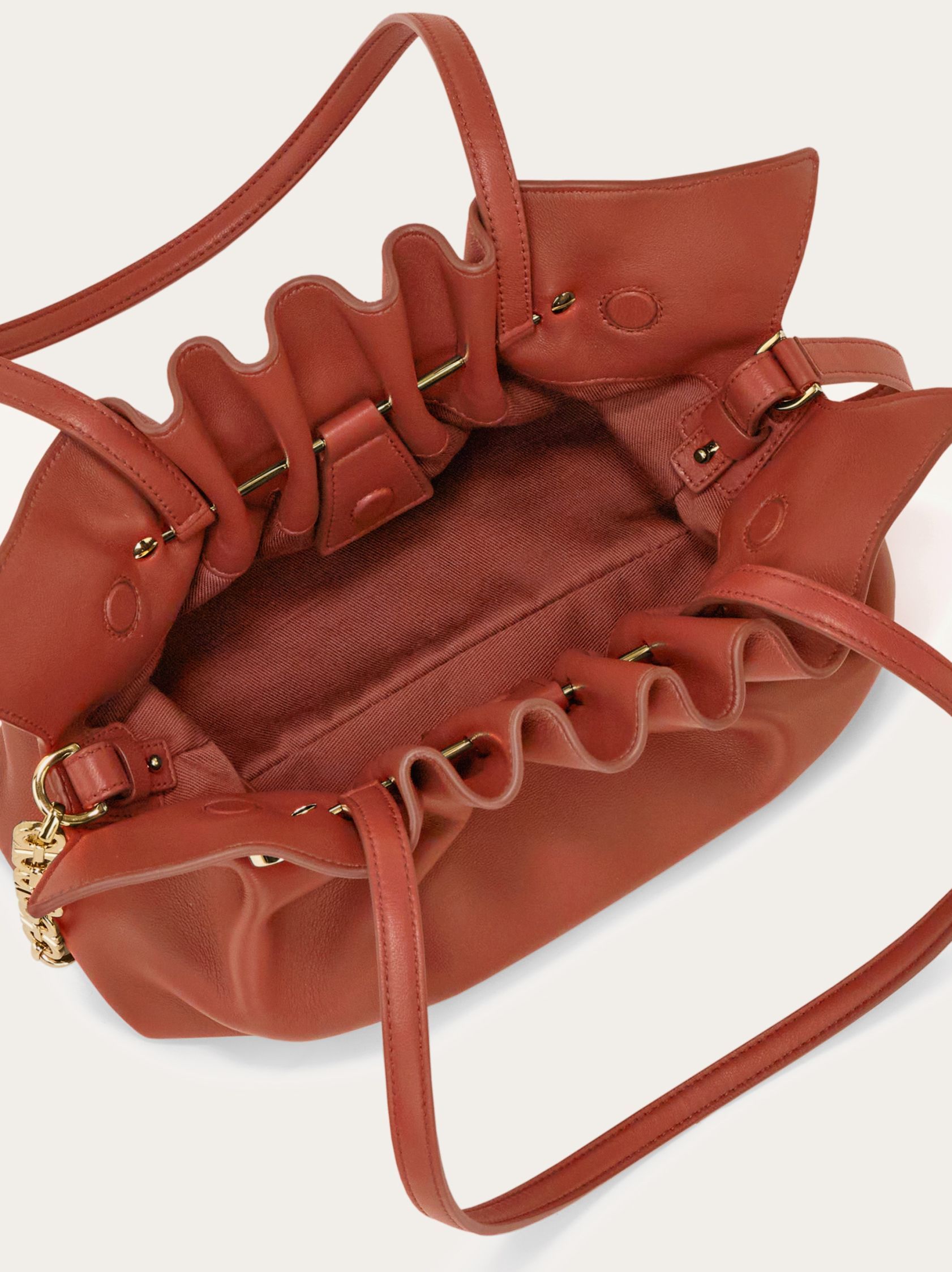 Shop Ferragamo Soft-bag Small Shoulder Bag In Red