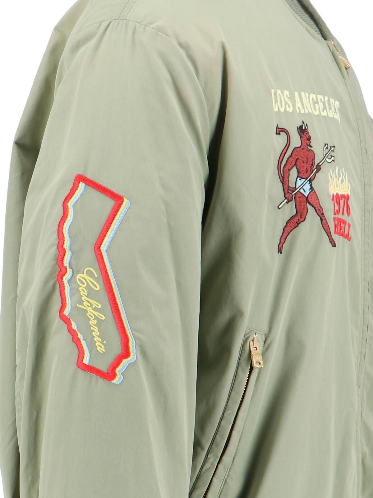 Amiri Embroidered Casual Jacket With Colorful Patches In Brown