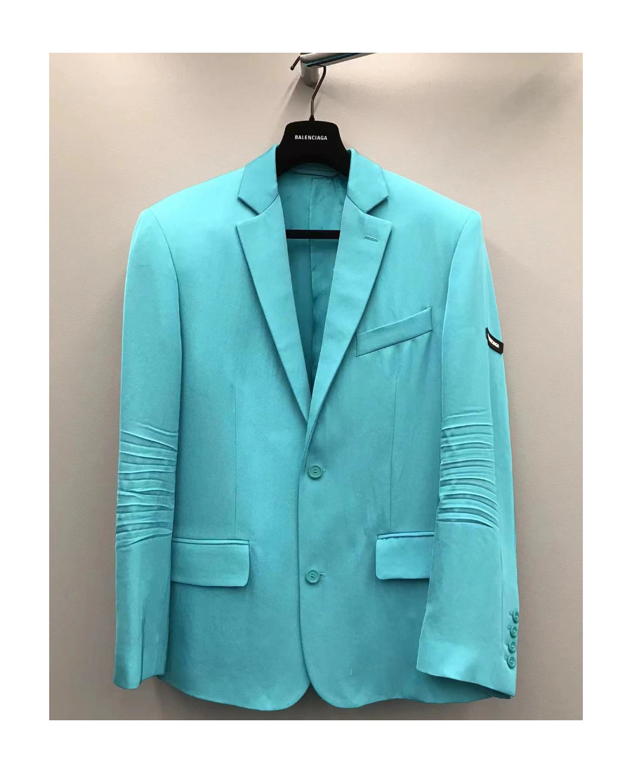 Balenciaga Single-breasted Blazer In Blue