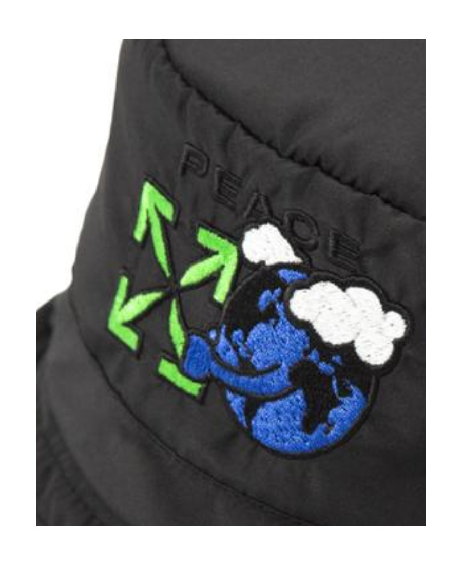 Off-white Logo Fisherman's Hat In Black