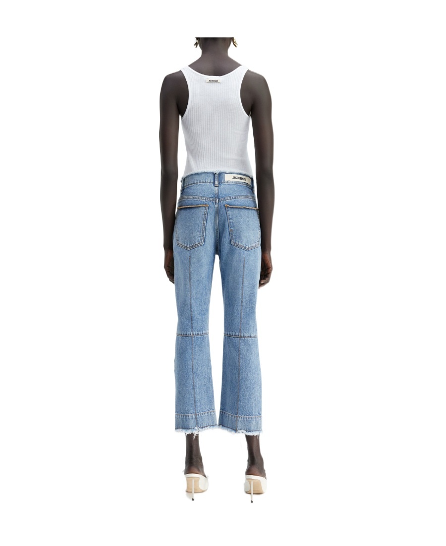 Shop Jacquemus Straight Denim Trousers In Blue